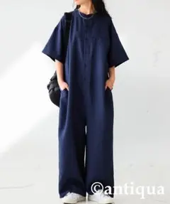 ⭐専用⭐アンティカ　半袖オールインワン　Rネイビー