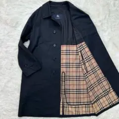 【美品/M】バーバリーロンドン ステンカラーコート アウター ライナー付 比翼