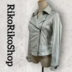 ライダースジャケット レディースジャケット ダブル仕様 (F) 薄青 カジュアル