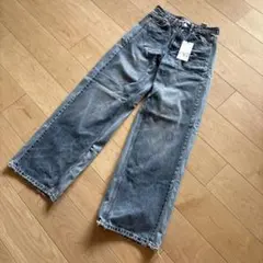新品未使用　ザラ　デニム　ZARA 34MID RISE WIDE LEG
