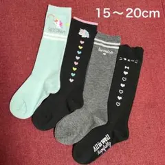新品 靴下 ハイソックス 女の子 15〜20cm 4足セット ユニコーン ③