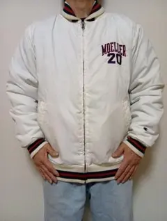 チャンピオン★Champion★白★XL★ナイロンジャケット★形が抜群に良い！