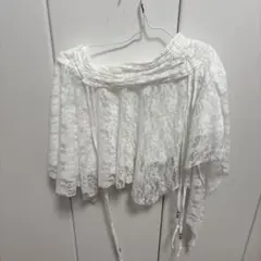 ホワイト レース フリル