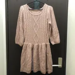 dazzlin ダズリン ピンクベージュ ニット ワンピース ニットワンピース