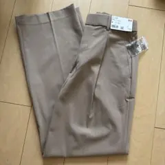 ユニクロ タックワイドパンツ 丈長め 32 ベージュ