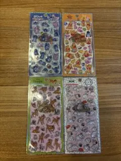 ディズニープチドロップステッカー新作4種バンビプーさんスティッチシール正規品