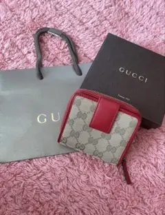 専用 GUCCI GGキャンバス ラウンドジップ レディース 折り財布 8142 GUCCI（グッチ） GGキャンバス ラウンドファスナー 二つ折り財布