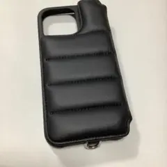 DEMIUブラック レザー iPhone15ProMax ケースストラップ付き