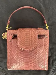 JRA認定ハンドバッグ　パイソン　蛇皮　本革