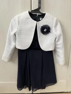 フォーマルドレスセット ネイビーとホワイト　110cm