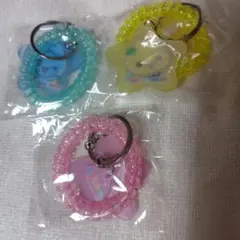 しずくちゃん　スプリングゴムキーホルダー　ガチャガチャ 3点セット