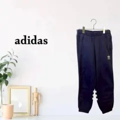 zG1406【S】adidas リブ裾 ロング丈 トレフォイルロゴ サイドライン