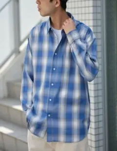 CIAOPANIC TYPY オンブレチェックシャツ　長袖シャツ M レーヨン混