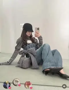 最終値下げ BibiyバッグRIBBON BOX BAG ブラック - メルカリ