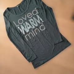 ★黒のロングTシャツ★ラインストーン付