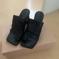 未使用級 ファビオルスコーニ ストラップサンダル レザー 本革 黒 23 36 未使用級 ファビオルスコーニ ストラップサンダル レザー 本革