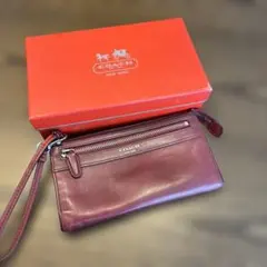 COACH バーガンディ レザー 長財布