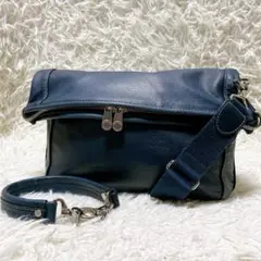 マッキントッシュ フィロソフィー 4way レザーショルダーバッグ ネイビー