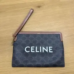CELINE ロゴ入りクラッチバッグ