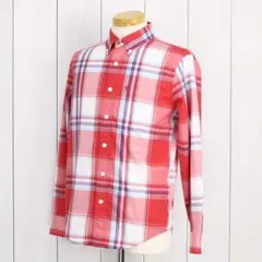 【値下げ】アバクロンビーアンドフィッチ　チェック柄 長袖シャツ　赤　S