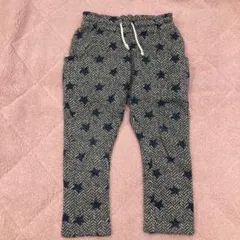 グレーの青い模様パンツ 90