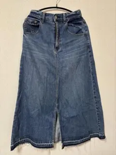 GU デニムロングスカート スリット入り M
