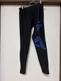 ASICS スリムフィットタイツ ブラック/ブルー