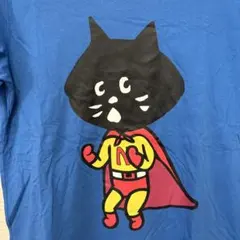 にゃー　猫のスーパーヒーローTシャツ 青　サイズ2のサムネイル