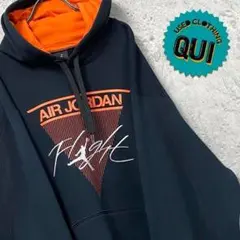 レアUS古着○エアジョーダン 刺繍スウェットパーカー ブラック メンズ2XL