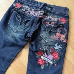 RIOBERAスカル デニム 美品デニム 平成ギャルサブカル y2k グランジ