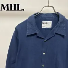 MHL. オープンカラーシャツ　インディゴ　コットン