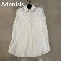 未使用Adonisis、ノースリーブレースブラウス