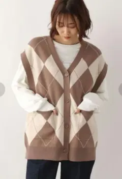 【新品未使用】GLOBAL WORK メルティアソート柄ニットベスト