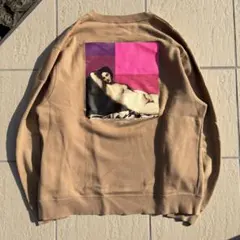 HUF ハフ バックプリント スウェット トレーナー ベージュ サイズM