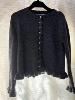 ZARA グレー フリルボタンカーディガン Sサイズ
