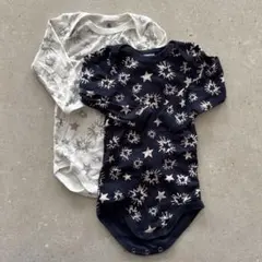プチバトー 長袖ボディスーツ 2点セット