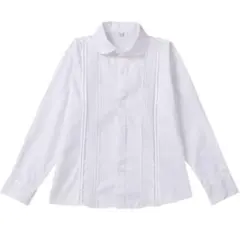 100ホワイト長袖白シャツレース女児 ブラウス フォーマル 七五三写真撮影