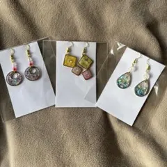 レジンピアスセット 3点