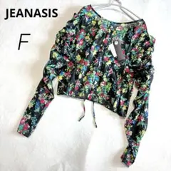 JEANASIS 花柄 2WAYギャザーブラウス ブラック フリー タグ付きのサムネイル