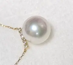 高級品 9.3mmあこや本真珠 天然ダイヤモンド1ct Pt900 ロングピアス 