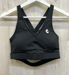 CRONOS トレーニング ブラトップ スポーツブラ ヨガ ランニング 黒 L