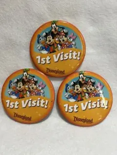 ディズニー　カリフォルニア　ディズニーランド　1st visit　缶バッジ