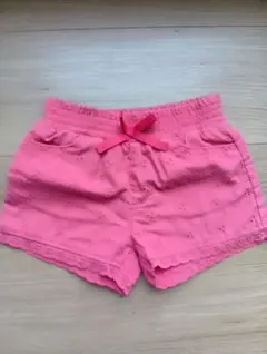 ピンク 刺繍 レース ハーフパンツ