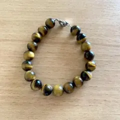 天然石ブレスレット 《タイガーアイ》虎目石 10mm玉×18個