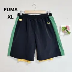 PUMA 2 in 1 メンズランニングショーツ 黒　緑　黄色　ハーフパンツのサムネイル