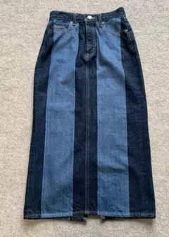 デニムダンガリー リメイク風 デニムロングスカート 150cm キッズ 