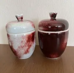 陶器 蓋付き容器 2個セット