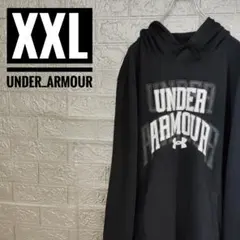 アンダーアーマーUNDER ARMOURビッグロゴ古着ロンTパーカー黒XXL