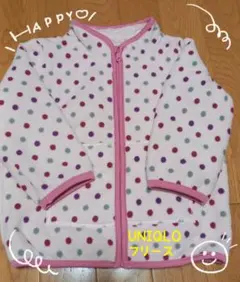 UNIQLO フリースジャケット 100cm 水玉模様