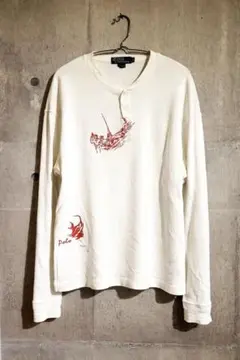 90s ポロ ラルフローレン ヘンリーネック 長袖 Tシャツ